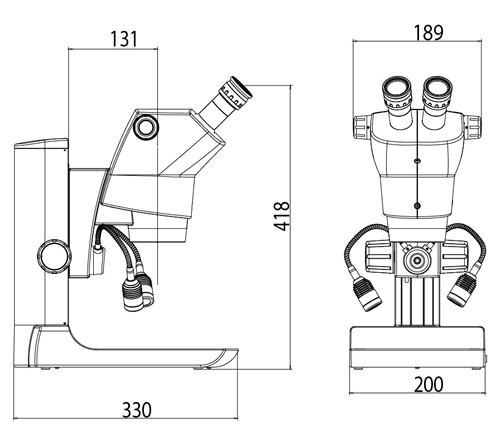 Luxeo 6Z Stereo Microscope Line Drawing