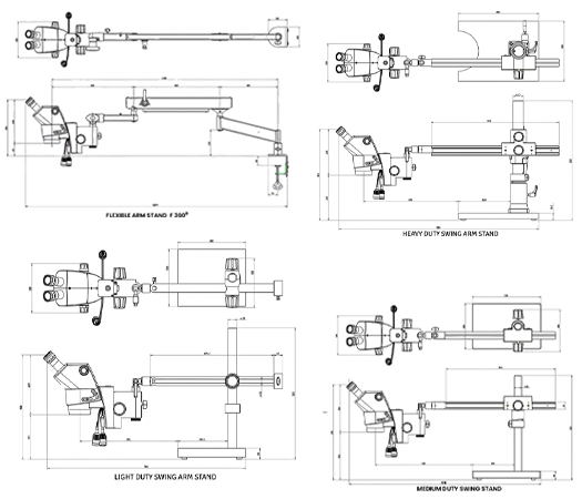 Luxeo 6Z Stereo Microscope Line Drawing