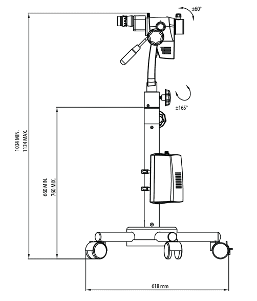 Prima C Microscope Specifications Drawing