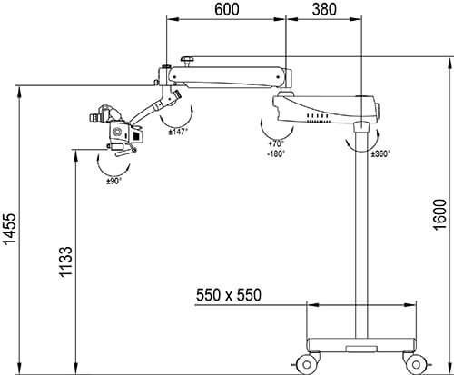 Prima Mµ Microscope Specifications Drawing