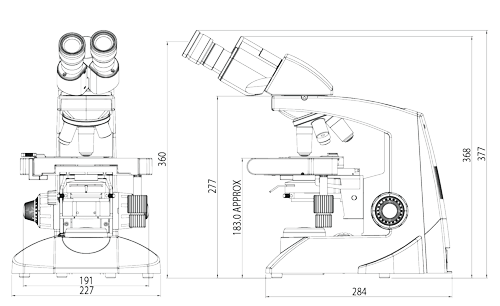 Labomed Lx 400 Laboratory Microscope Line Drawing