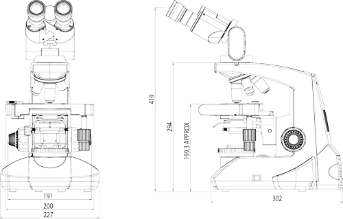 Labomed Lx 500 Clinical Research Laboratory Microscope Line Drawing