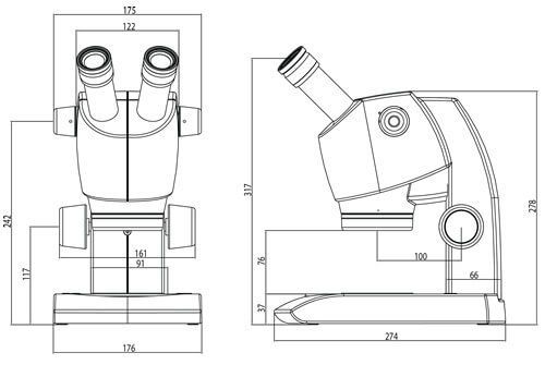 Luxeo 4Z Microscope Line Drawing